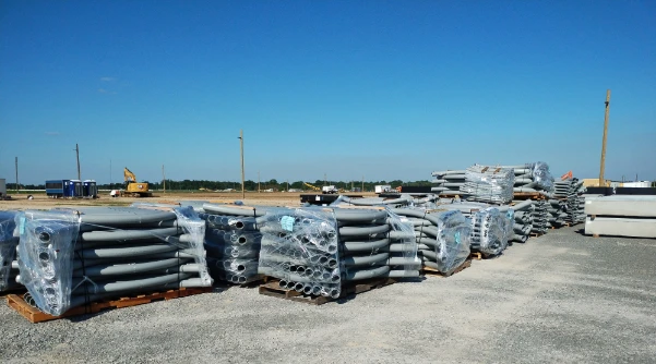 PVC sweeps for data center staged on job site